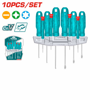 ست پیچ گوشتی مجموعه 10 عددی توتال مدل THTDC251001