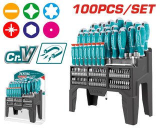 ست پیچ گوشتی مجموعه 100 عددی توتال مدل THT2506100